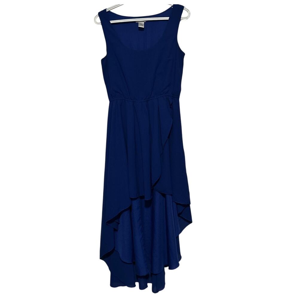 Pinky Women's Royal Blue High Low Sleeveless Dress‎ Elastic Waist Size S